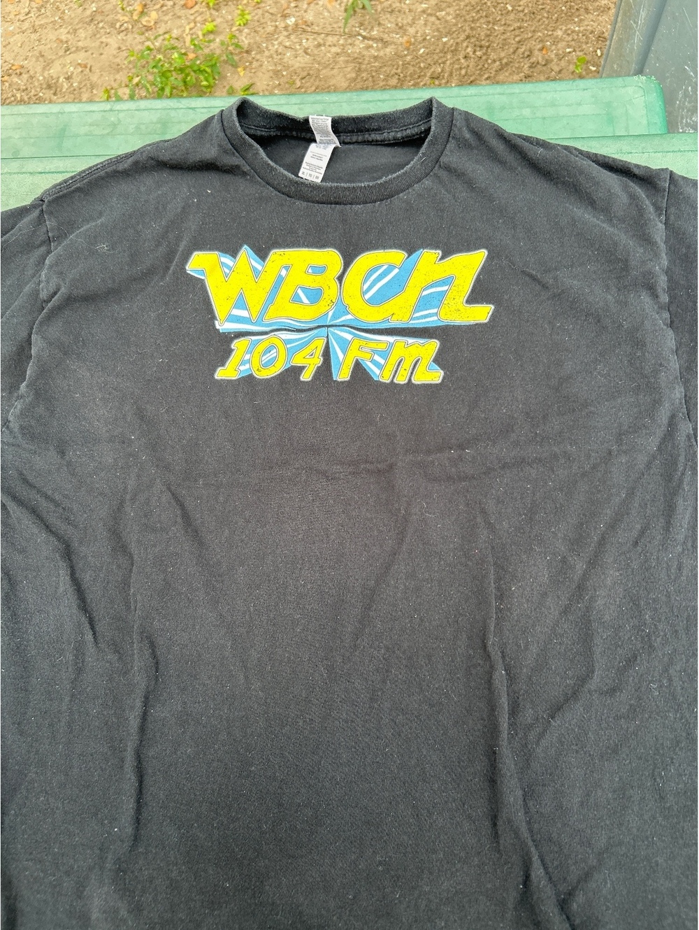 WBCH 104 FM Black Graphic T-Shirt, Men's Used, Fair Condition